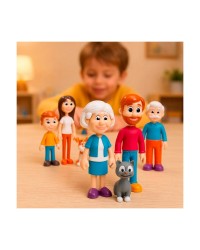 Família de Pele Clara - 8 Figuras