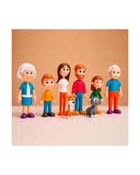 Família de Pele Clara - 8 Figuras