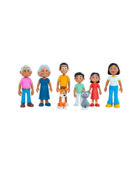 Família de Pele Morena - 8 Figuras