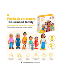 Família de Pele Morena - 8 Figuras