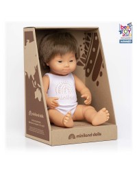 Boneco Menino Caucasiano com Síndrome de Down - 38 cm