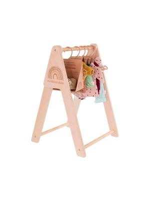 Porta Cabides de Madeira para Roupa de Bonecas