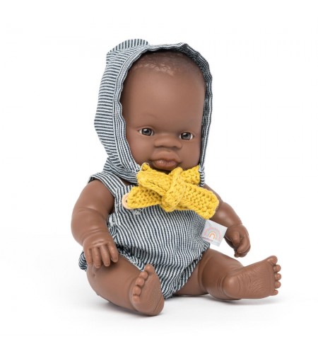 Boneco Menino Africano com roupa - 21 cm