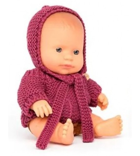 Boneco Menino Caucasiano com roupa - 21 cm