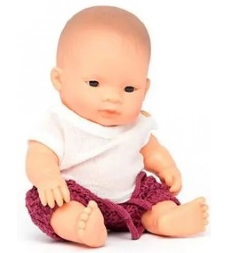 Boneco Menina Asiática com roupa - 21 cm