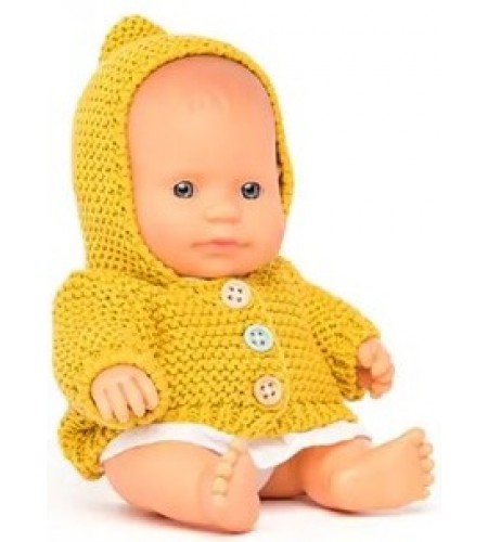 Boneco Menina Caucasiana com roupa - 21 cm