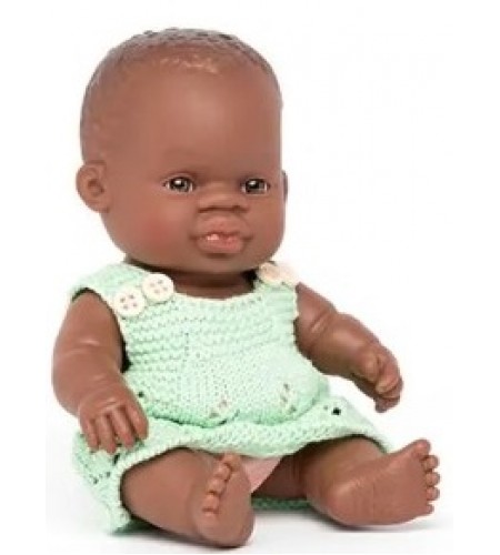 Boneco Menina Africana com roupa - 21 cm