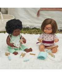 Conjunto de Médico em Madeira para Bonecos