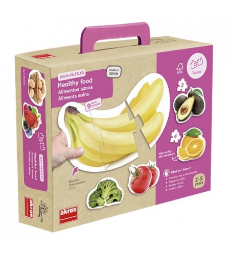 Maxi Puzzles Comida Saudável - 9 Puzzles