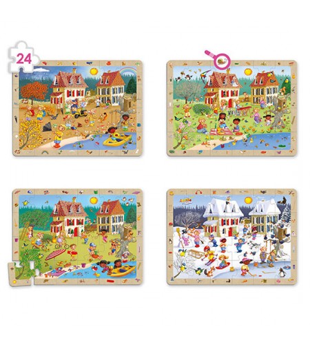 Conjunto de Puzzles de Observação - As 4 Estações - 4 Puzzles