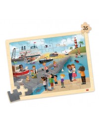 Conjunto de 4 Puzzles - Meios de Transporte e de Comunicação - 35 peças/cada