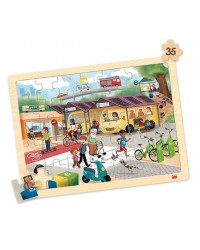 Conjunto de 4 Puzzles - Meios de Transporte e de Comunicação - 35 peças/cada