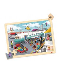 Conjunto de 4 Puzzles - Meios de Transporte e de Comunicação - 35 peças/cada