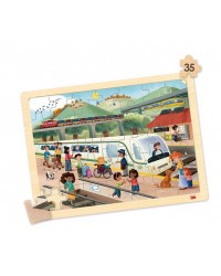 Conjunto de 4 Puzzles - Meios de Transporte e de Comunicação - 35 peças/cada