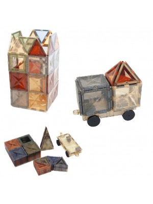 Peças Magnéticas Translúcidas - 3D Natural Magnetic Tiles - 60 Peças