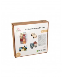 Peças Magnéticas Translúcidas - 3D Natural Magnetic Tiles - 60 Peças