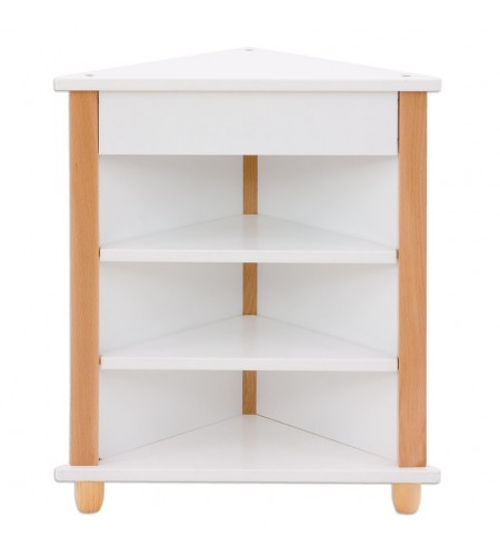 Bloco de Prateleiras de Canto para Cozinha de Madeira