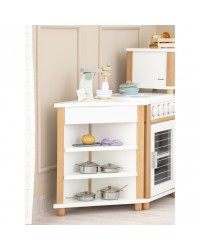 Bloco de Prateleiras de Canto para Cozinha de Madeira