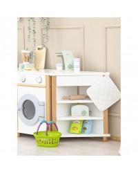 Bloco de Prateleiras de Canto para Cozinha de Madeira