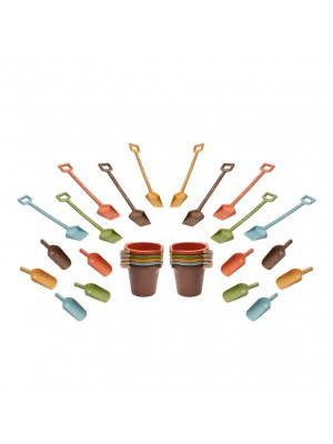 Conjunto de Baldes, Pás e Colheres em Bioplástico - 30 Peças