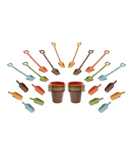 Conjunto de Baldes, Pás e Colheres em Bioplástico - 30 Peças