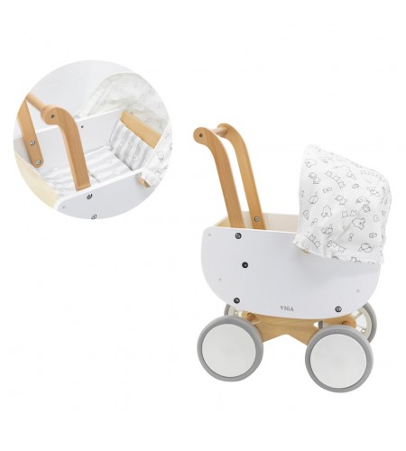 Carro de Bonecas de Madeira