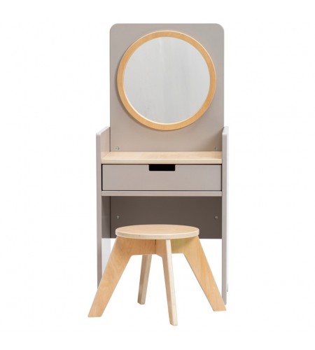 Toucador com Gaveta, Espelho e Banco