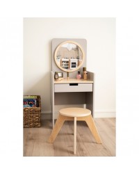 Toucador com Gaveta, Espelho e Banco