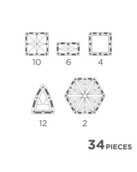 Peças Magnéticas - Small Curved Pack Pastel - 34 Peças