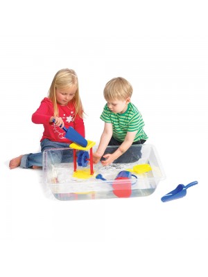 Bandeja Transparente - Água e Areia - 70 x 50 x 15 cm