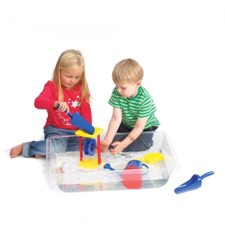 Bandeja Transparente - Água e Areia - 70 x 50 x 15 cm