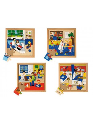 Conjunto de Puzzles "Saúde" - 4 Puzzles