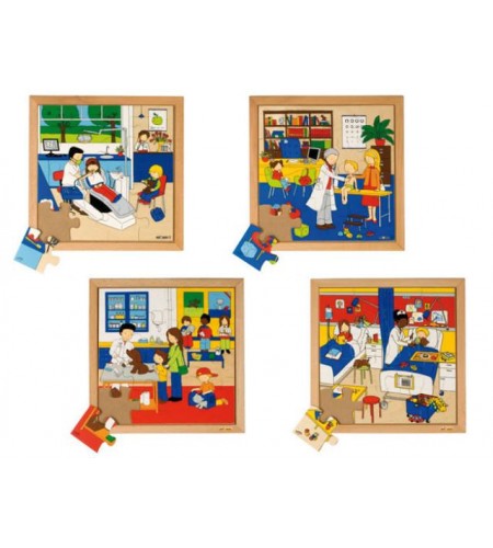 Conjunto de Puzzles "Saúde" - 4 Puzzles