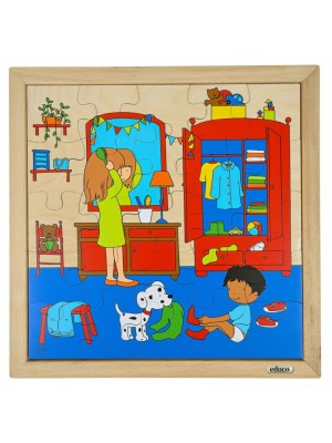 Puzzle Madeira Pentear o Cabelo e Vestir- 25 Peças