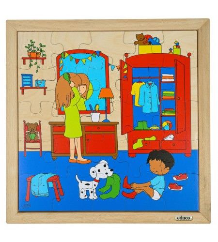 Puzzle Madeira Pentear o Cabelo e Vestir- 25 Peças