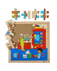 Puzzle Madeira Pentear o Cabelo e Vestir- 25 Peças