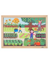 Puzzle Madeira Matemático Quantidades até 6 - Horta - 24 Peças