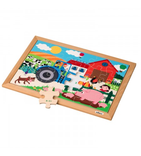 Puzzle Madeira Matemático Adição e Subtração até 6 - Quinta - 24 Peças