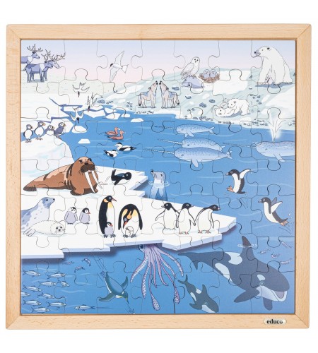 Puzzle Madeira Habitats - Regiões Polares - 49 peças