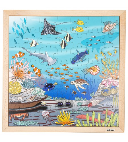 Puzzle Madeira Habitats - Barreira de Coral - 49 peças