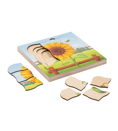 Puzzle Progressivo 4 Camadas Girassol - 31 peças