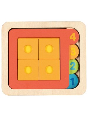Puzzle de Encaixe por Camadas - Números até 4 - 15 PEÇAS