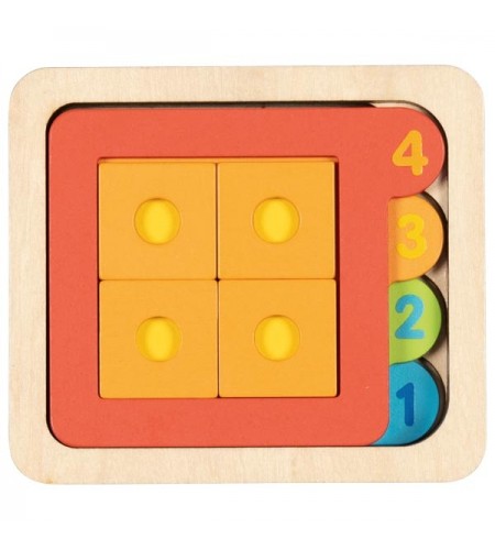 Puzzle de Encaixe por Camadas - Números até 4 - 15 PEÇAS