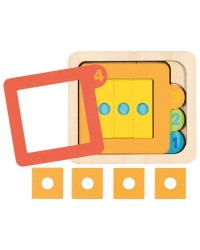 Puzzle de Encaixe por Camadas - Números até 4 - 15 PEÇAS