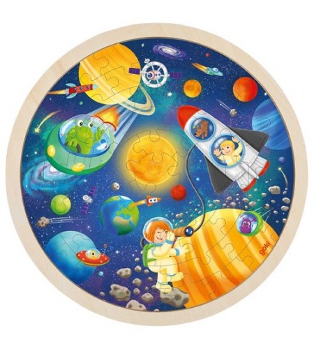 Puzzle Madeira Circular Universo - 57 peças