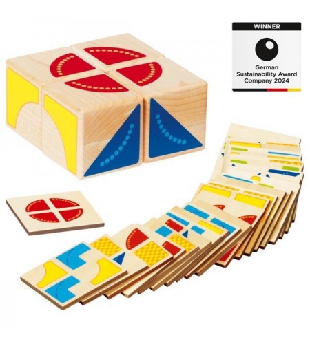 Puzzle Madeira Cubo - Cores e Formas - 30 Peças