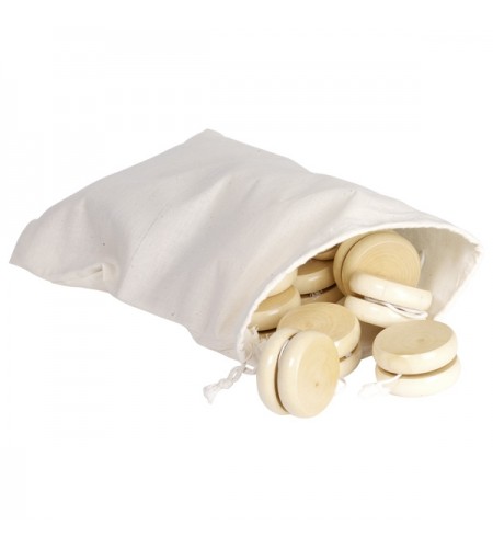 Yo-yo de madeira natural - Saco 24 Unidades