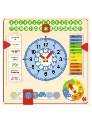 Relógio Calendário de Madeira Personalizável Grande