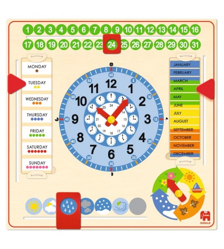 Relógio Calendário de Madeira Personalizável Grande