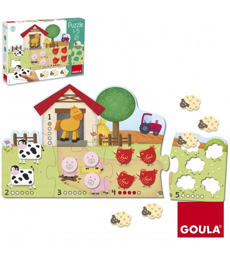 Puzzle A Quinta - Vamos Contar de 1 a 5 - 6 Peças